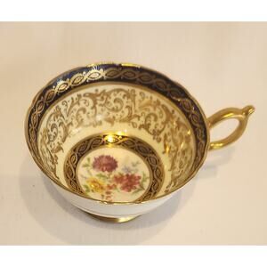 Paragon Bone China Teacup Cobalt Blue & Heavy Gold Filigree Floral Ctr 37–52